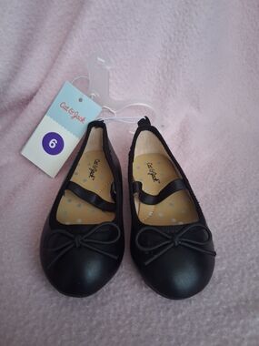 Cat & Jack Girls' Black Mary Jane Ballet Flats - Size 6